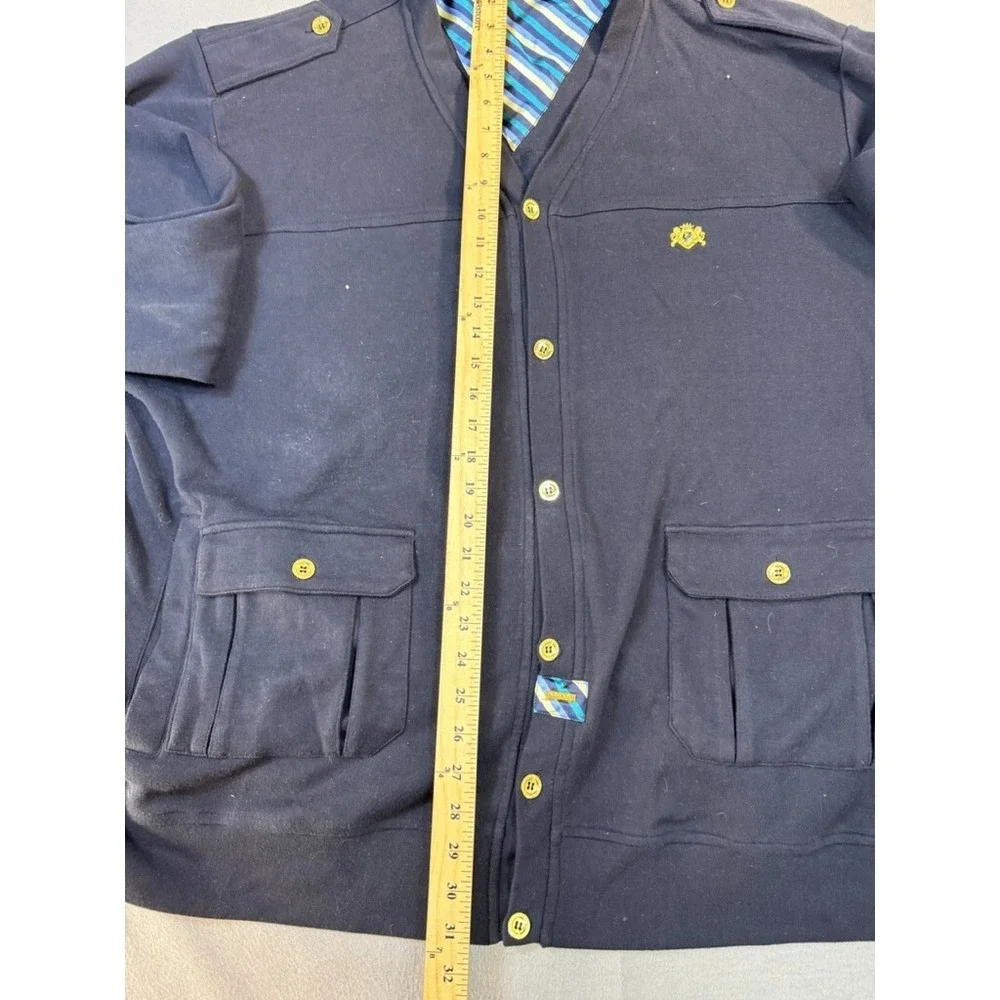 Pelle Pelle Cardigan Sweater Jacket 4XL Black Y2K Streetwear Hip‎ Hop Crest Mens